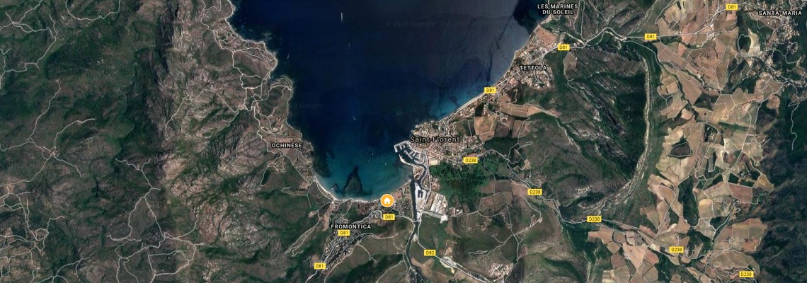 mapa Hotel La Roya, Saint Florent