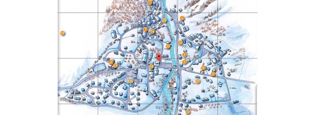 mapa Hotel Alpin, Landry