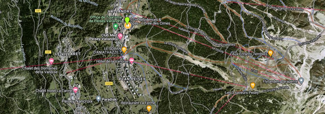 mapa Rezidencia L'Ore des Cimes, Peisey Vallandry