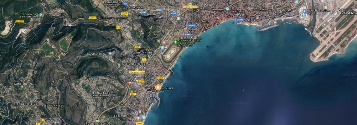 mapa Mercure Villeneuve-Loubet Plage hotel, Villeneuve-Loubet