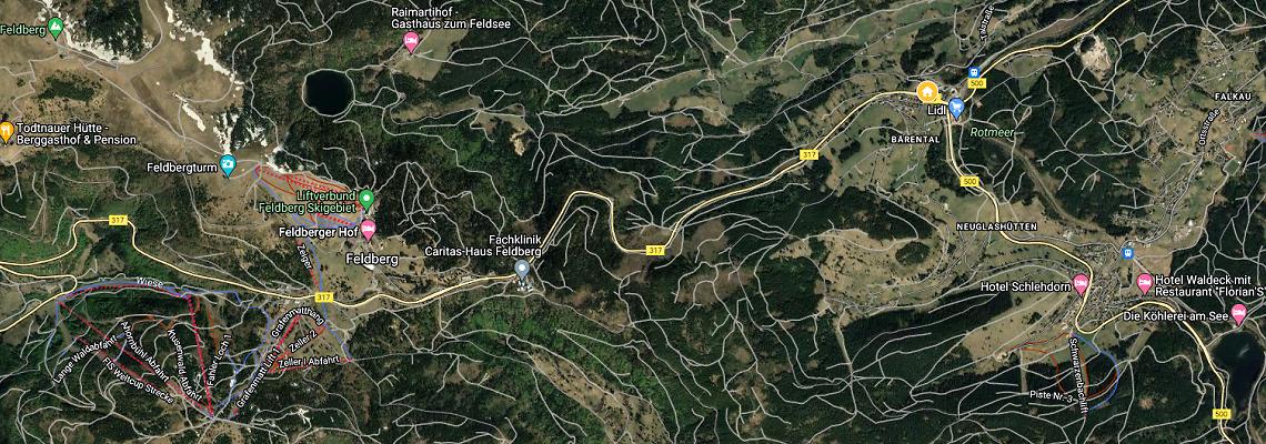 mapa Hotel Adler Brental, Feldberg