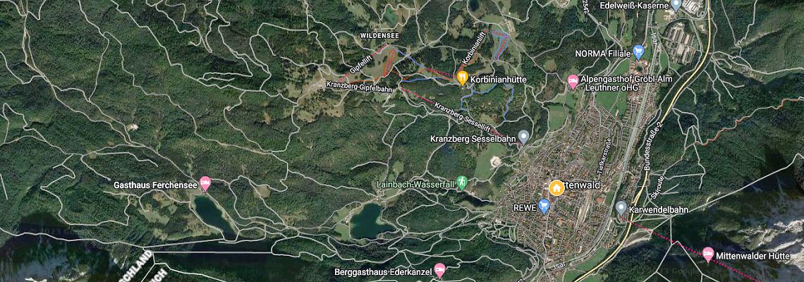 mapa Post Hotel Mittenwald, Mittenwald