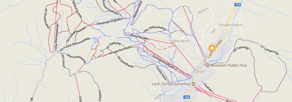 mapa Hotel Almrausch, Lech am Arlberg