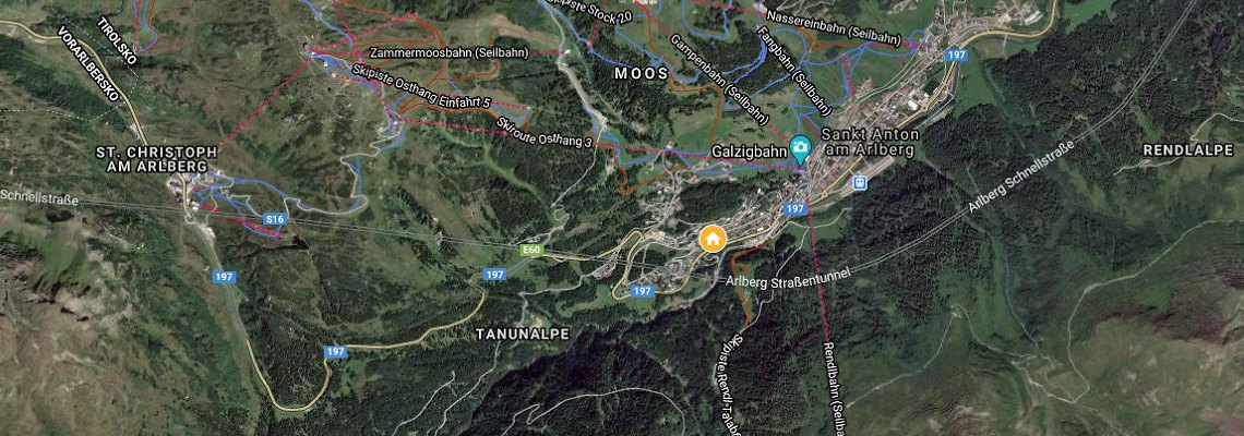 mapa Hotel Kertess, St. Anton am Arlberg