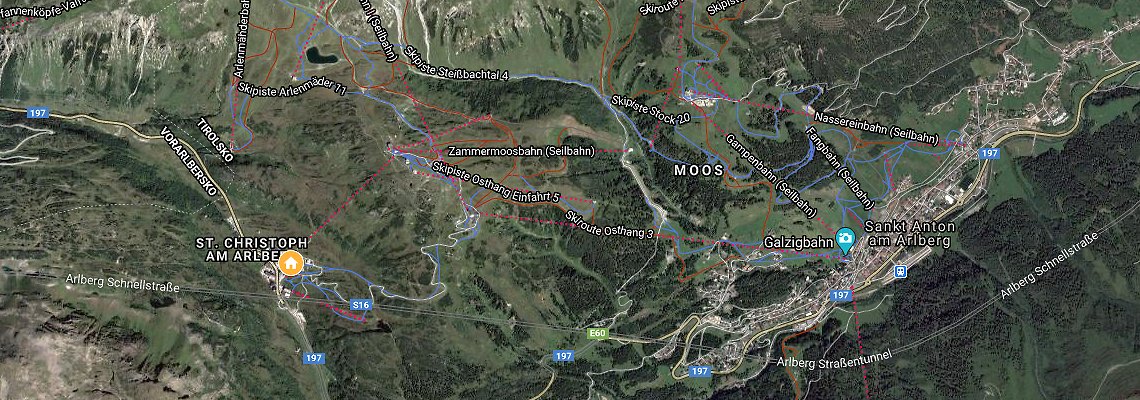 mapa Hotel Maiensee, St. Christoph am Arlberg 