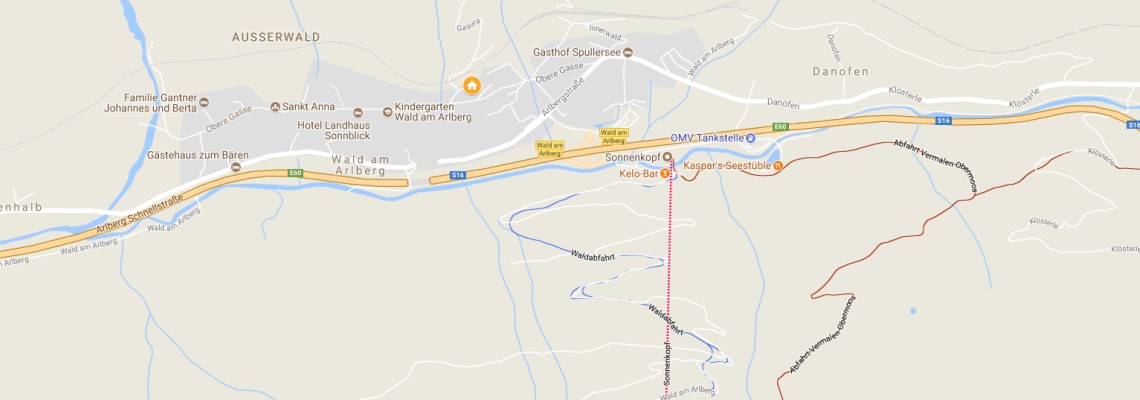mapa Apartmny Maschol, Wald im Arlberg