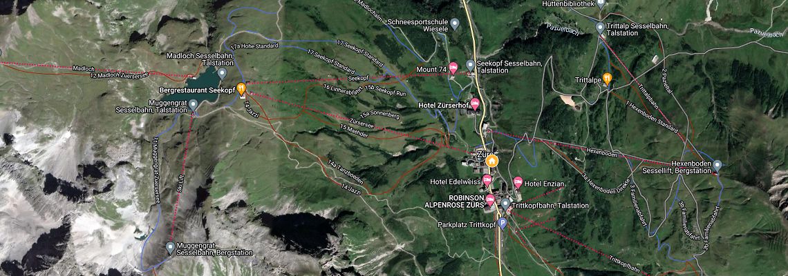 mapa Thurnher's Alpenhof, Zrs am Arlberg