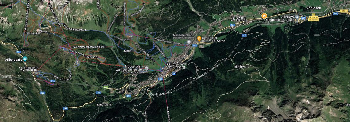 mapa Hotel Tirolerhof, St. Anton am Arlberg