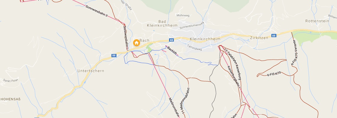 mapa Hotel Eschenhof, Bad Kleinkirchheim