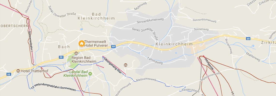 mapa Thermenwelt Hotel Pulverer, Bad Kleinkirchheim