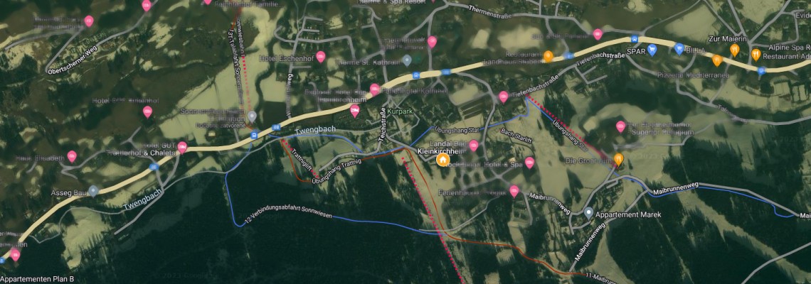 mapa Chaty Trattlers Hof, Bad Kleinkirchheim