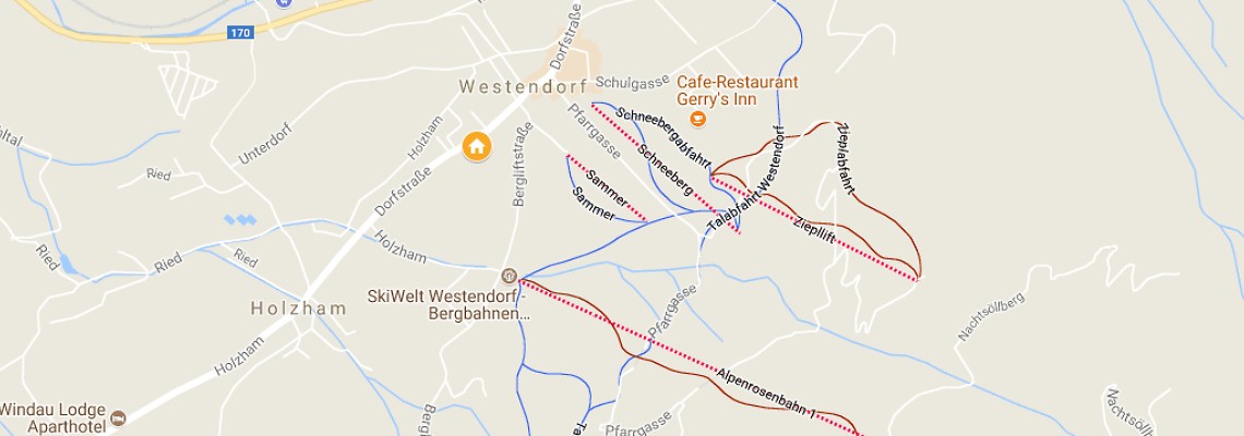 mapa Hotel Alpenhof, Westendorf