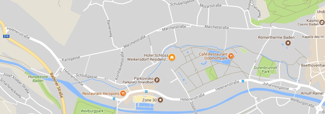 mapa Hotel Schloss Weikersdorf, Baden bei Wien