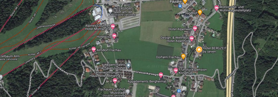 mapa Hotel Bergzeit, Flachau