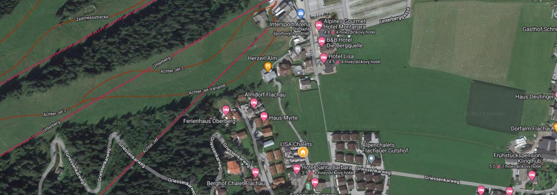 mapa Chaty Lisa Chalets, Flachau