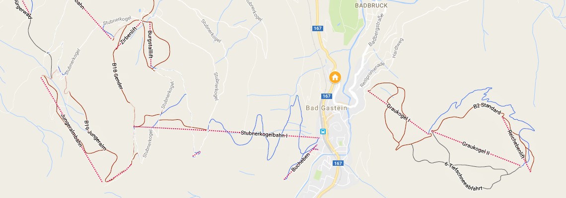 mapa Penzin Alpenpost, Bad Gastein