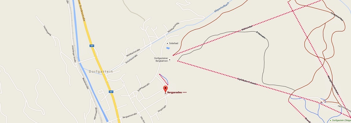 mapa Apartmny Bergparadies, Dorfgastein