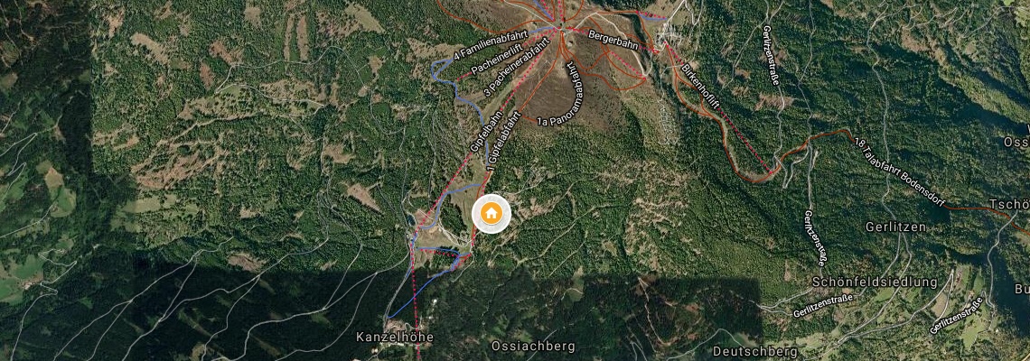 mapa Chata Gerlitzen Htte, Kanzelhhe