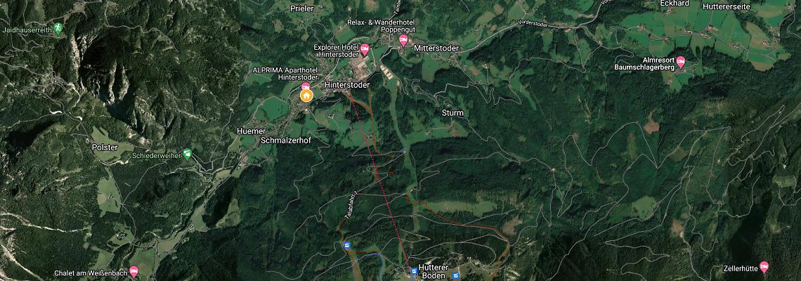 mapa Aparthotel Alprima, Hinterstoder