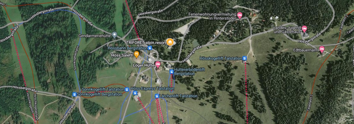 mapa Alpin Resort Triforet, Hinterstoder