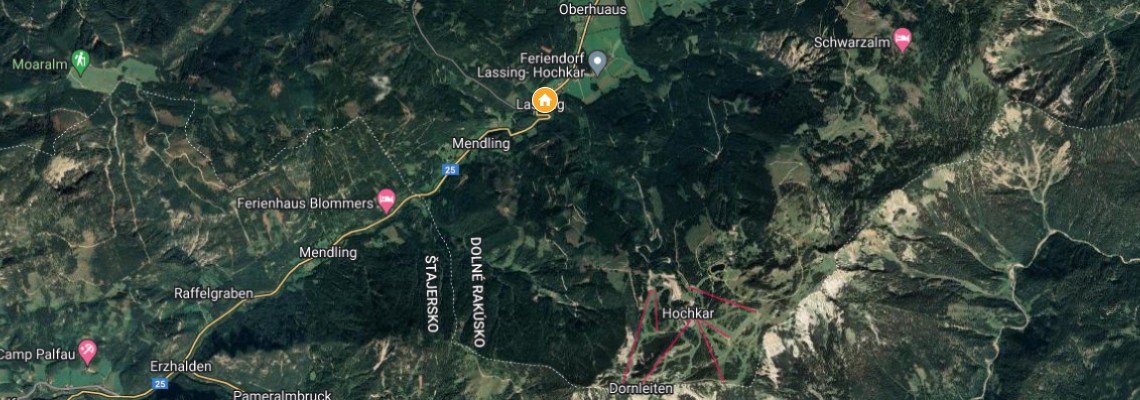 mapa Hotel Fahrnberger, Lassing am Hochkar