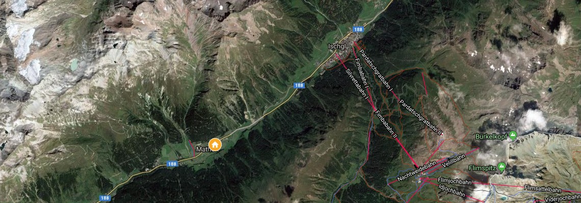 mapa Hotel Alp Larain, Ischgl