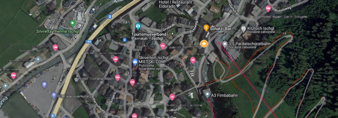 mapa Aparthotel Aurikel Corso, Ischgl