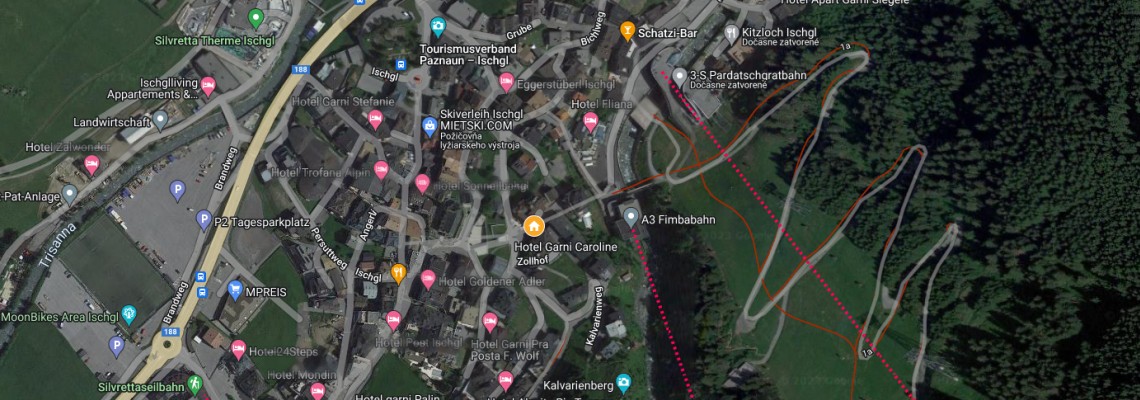 mapa Garni Hotel Caroline, Ischgl