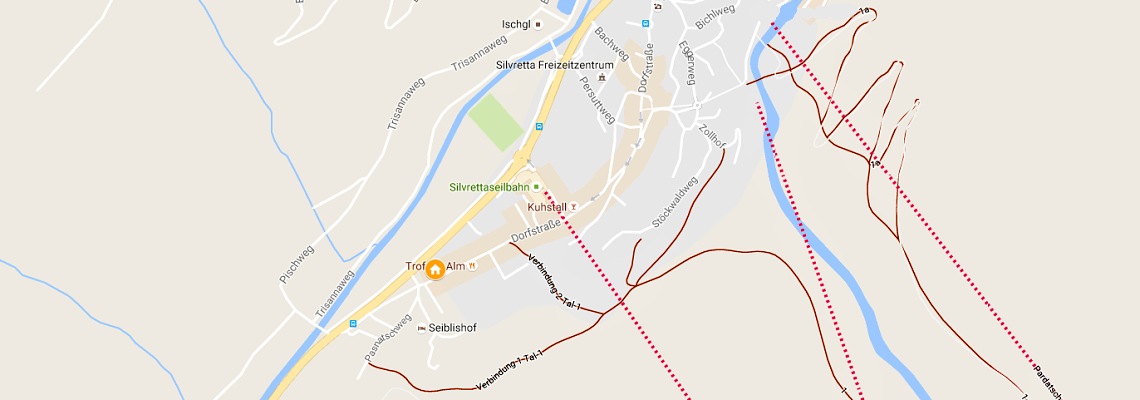 mapa Hotel Salnerhof, Ischgl