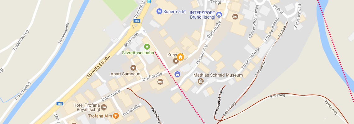mapa Sporthotel Silvretta, Ischgl