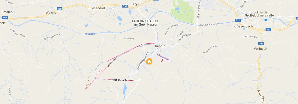 mapa Penzin Baranek, Kaprun