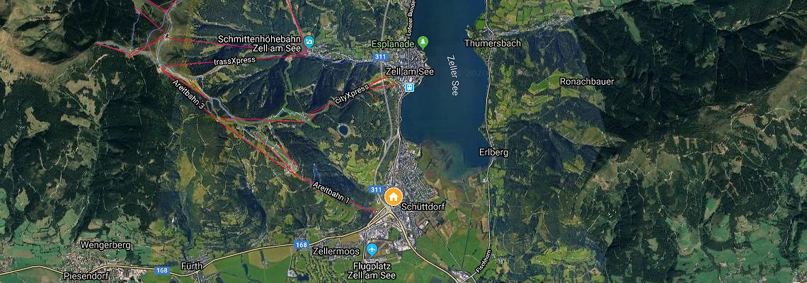 mapa Hotel Der Schtthof, Zell am See