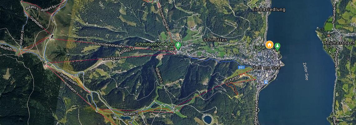 mapa Hotel Seevilla Freiberg , Zell am See
