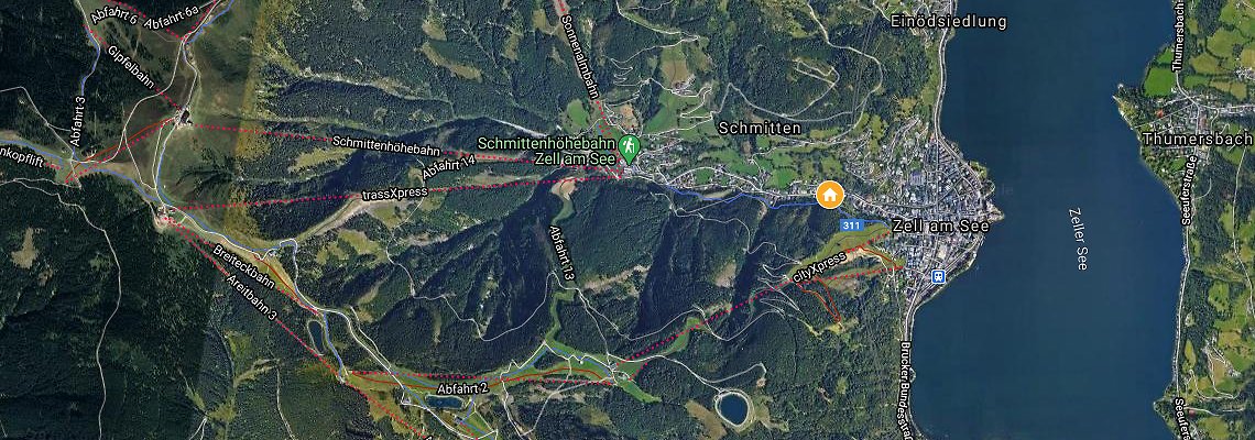 mapa Hotel Der Waldhof , Zell am See