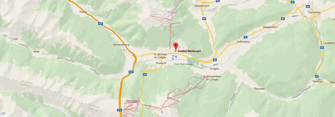 mapa Gasthof Mentenwirt, St. Michael im Lungau