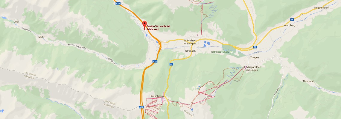 mapa Gasthof Schlickwirt, St. Michael im Lungau