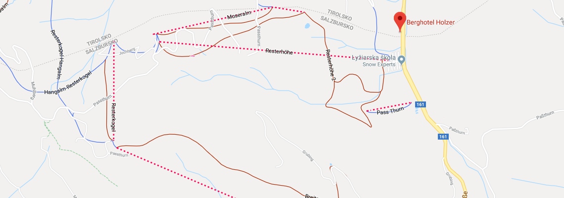 mapa Berghotel Holzer, Pass Thurn, Jochberg