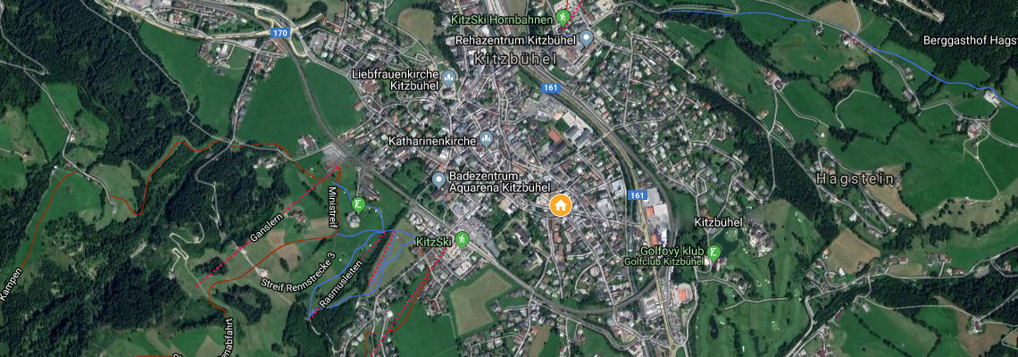 mapa Hotel Schwarzer Adler, Kitzbhel