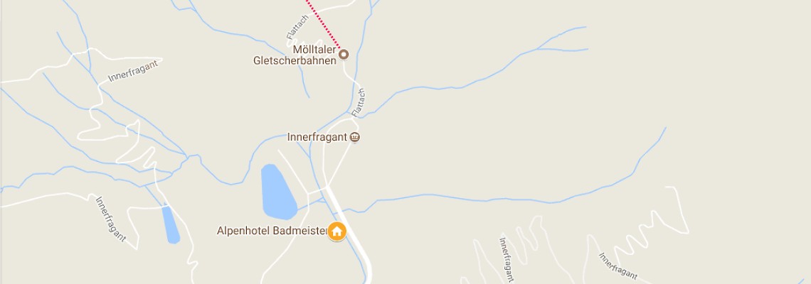 mapa Alpenhotel Badmeister, Flattach