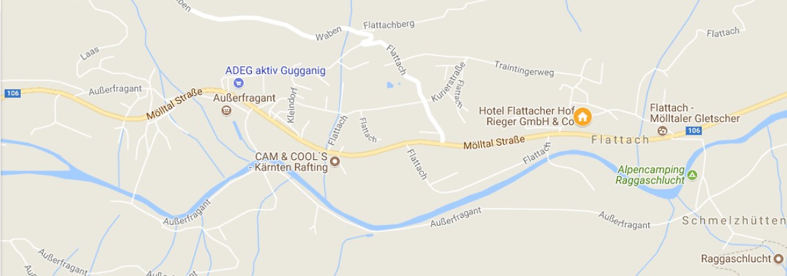 mapa Hotel Flattacher Hof, Flattach