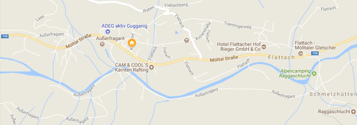 mapa Apartmnov dom Mentil, Flattach