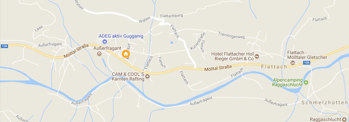 mapa Sporthotel Mlltal, Flattach