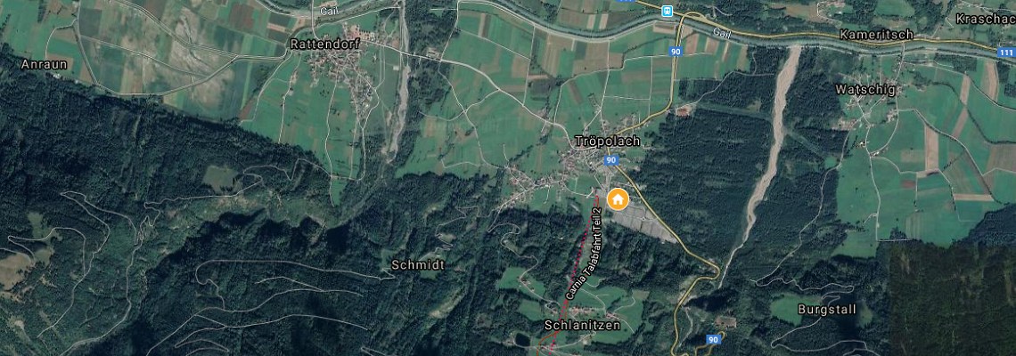 mapa Hotel Franz Ferdinand, Nassfeld / Trpolach