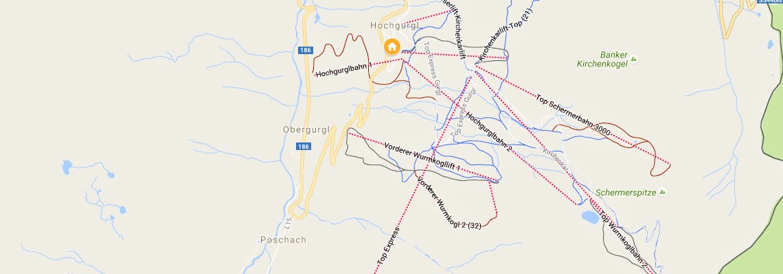 mapa Hotel Angerer Alm, Hochgurgl