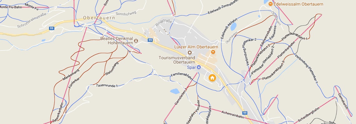 mapa Hotel Petersbhel, Obertauern