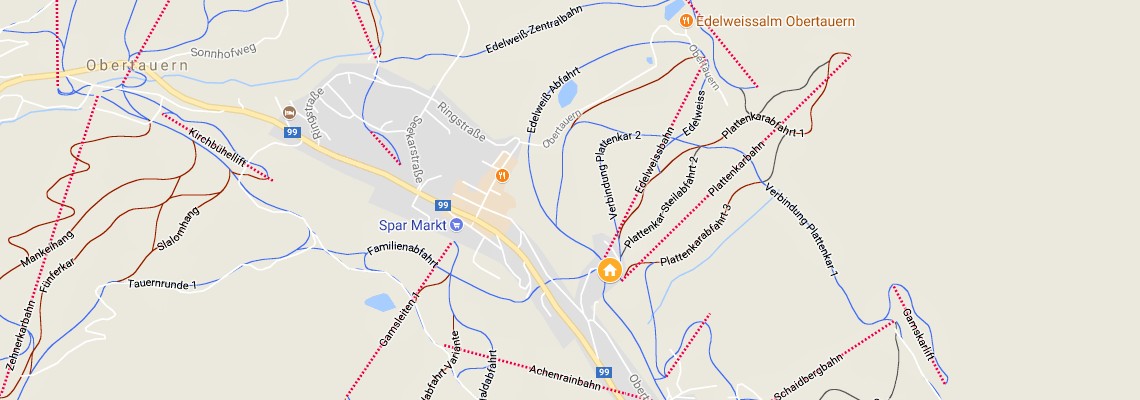 mapa Hotel Wismeyerhaus, Obertauern
