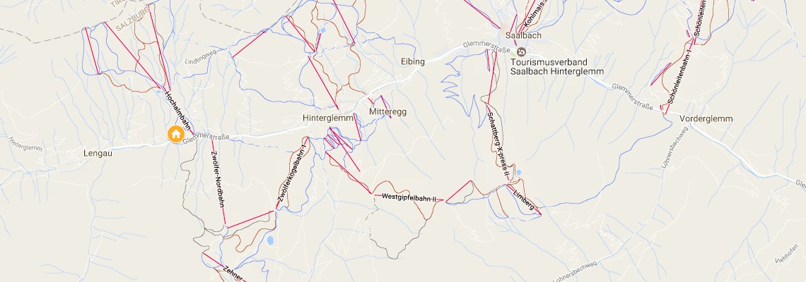 mapa Apartmny Berghof, Hinterglemm