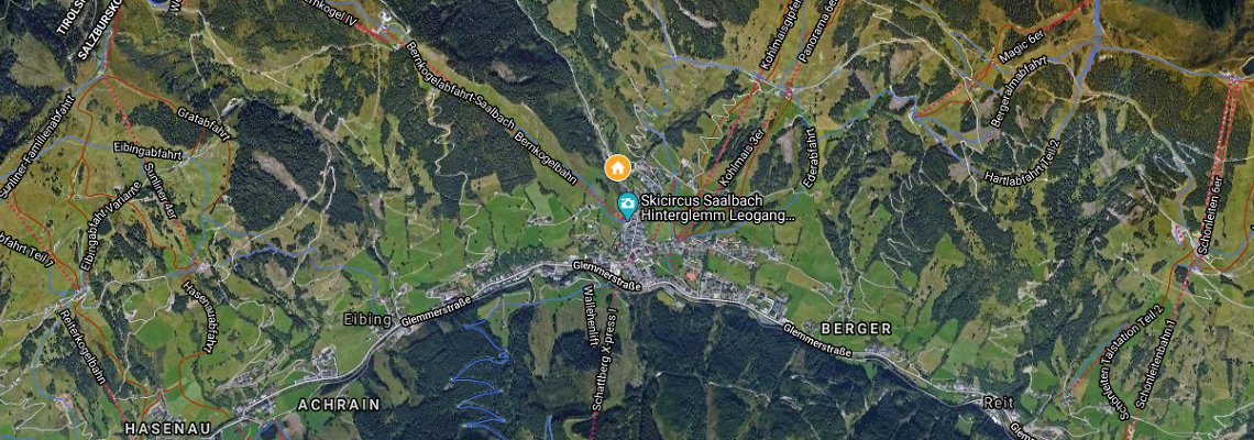 mapa Chalet Central, Saalbach