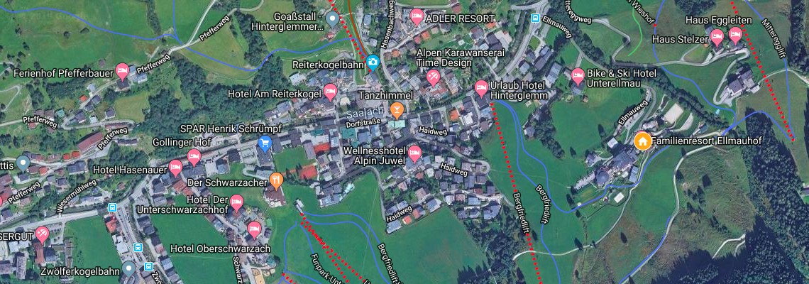 mapa Family Resort Ellmauhof, Hinterglemm