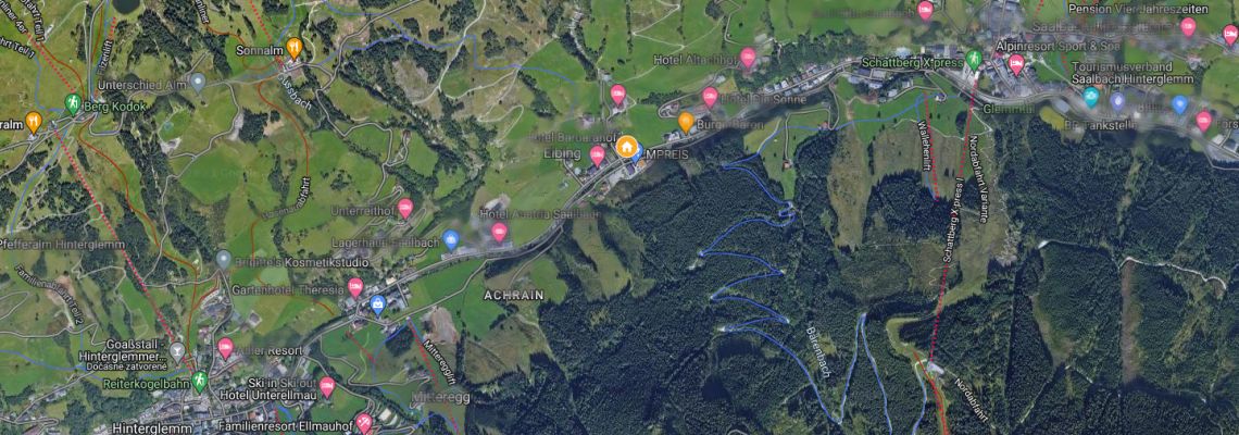 mapa Apartmny Glemm Lodge, Saalbach